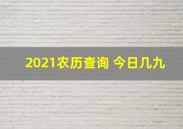 2021农历查询 今日几九